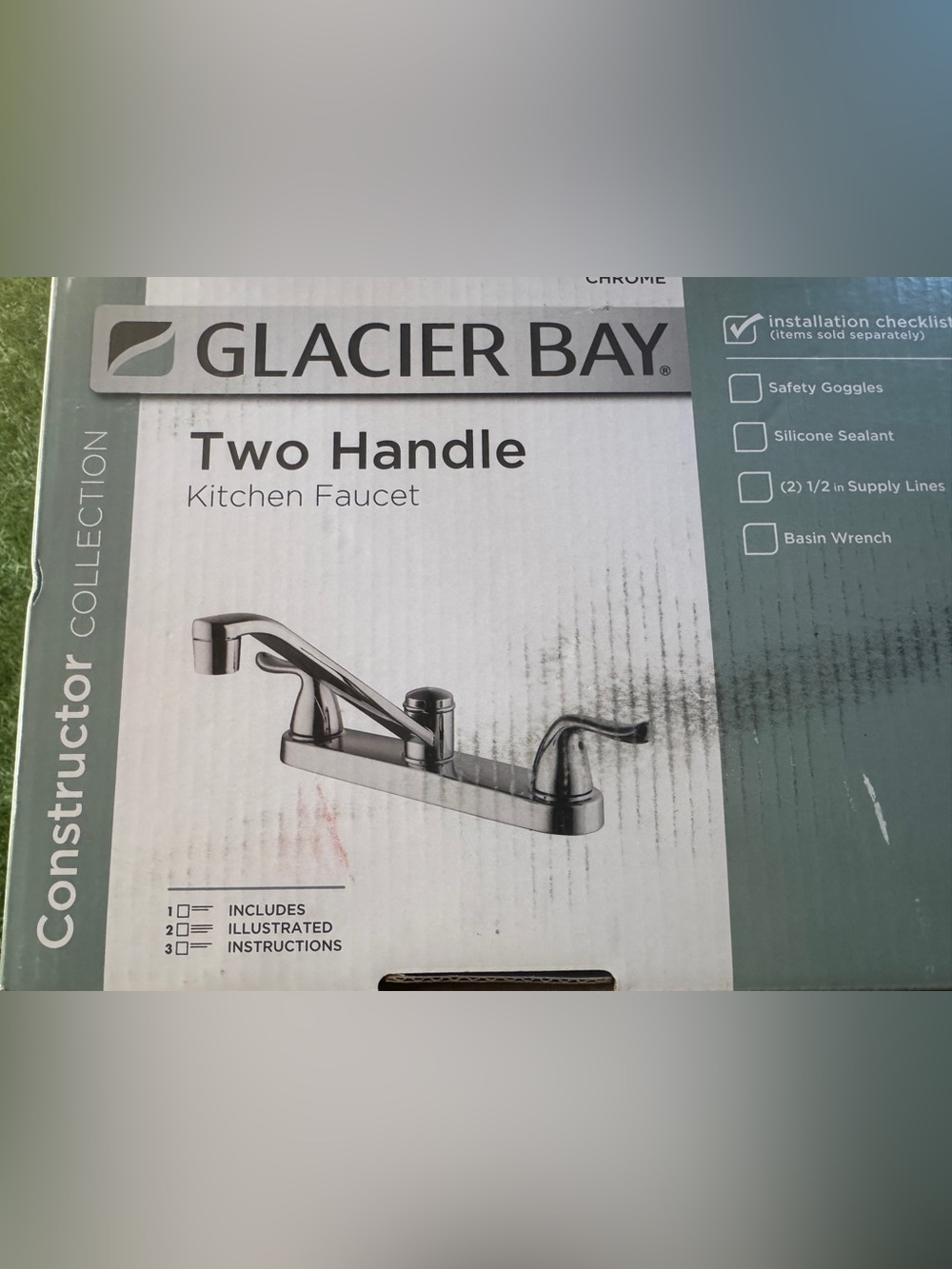 Chrome two-handle faucet by Glacier Bay, Constructor Collection 1002974577